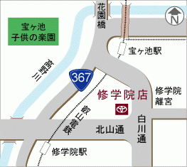 京都トヨタ自動車 修学院店の地図