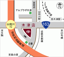 京都トヨタ自動車 木津店の地図