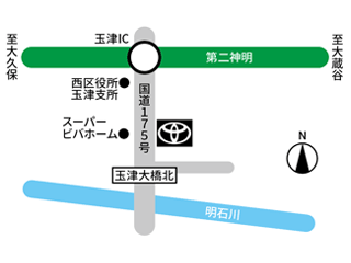 兵庫トヨタ自動車&nbsp;マイカーランドバル玉津の地図