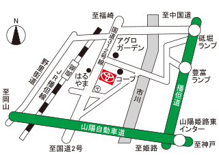 兵庫トヨタ自動車 マイカーランド姫路の地図