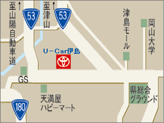 岡山トヨタ自動車 Ｕ－Ｃａｒ伊島の地図