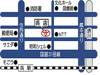 広島トヨタ自動車 呉店の地図
