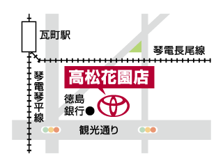香川トヨタ 高松花園店の地図