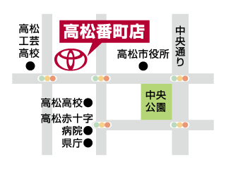 香川トヨタ 高松番町店の地図
