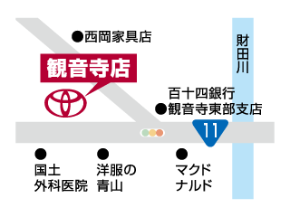 香川トヨタ 観音寺店の地図