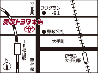 愛媛トヨタ自動車 本店の地図