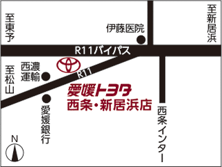 愛媛トヨタ自動車 西条・新居浜店の地図
