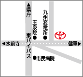 熊本トヨタ自動車 健軍店の地図
