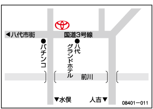 熊本トヨタ自動車 八代店の地図
