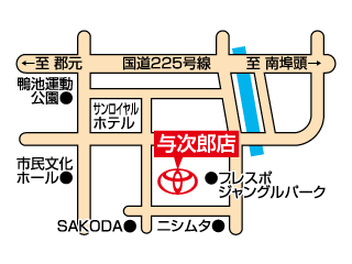 鹿児島トヨタ自動車 与次郎店の地図