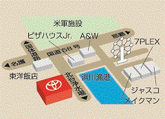 沖縄トヨタ自動車 トヨタウン北谷ランド店の地図