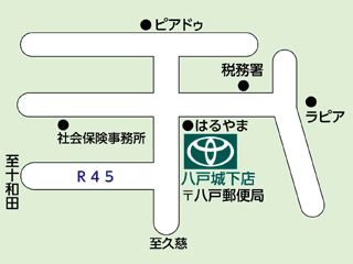 青森トヨペット 八戸城下店の地図