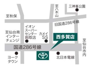 仙台トヨペット 西多賀店の地図