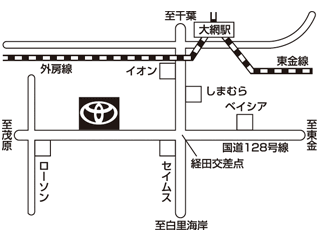千葉トヨペット&nbsp;おおあみ白里店の地図