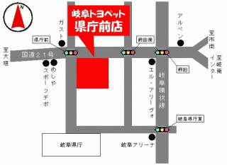岐阜トヨペット 県庁前店の地図