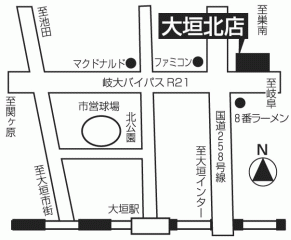 岐阜トヨペット 大垣北店の地図
