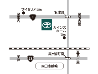 三重トヨペット 四日市羽津店の地図