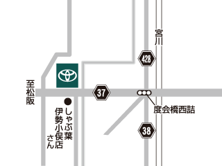 三重トヨペット 伊勢小俣店の地図