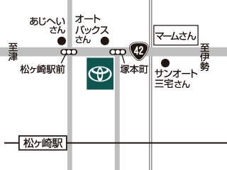 三重トヨペット 松阪塚本店の地図