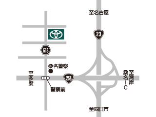 三重トヨペット 桑名江場店の地図
