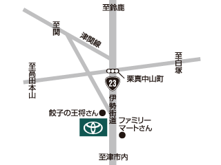 三重トヨペット 津栗真店の地図