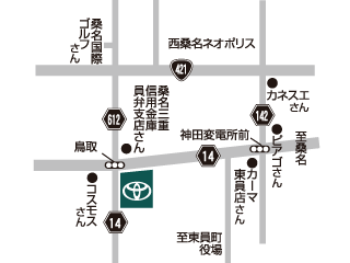 三重トヨペット 員弁東員店の地図