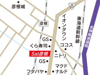 トヨタモビリティ滋賀 Ｓａｔ彦根の地図
