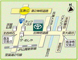 神戸トヨペット ＴＨＥ　ＧＡＲＡＧＥ　明石の地図