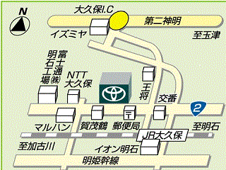 神戸トヨペット ＴＨＥ　ＧＡＲＡＧＥ　大久保の地図