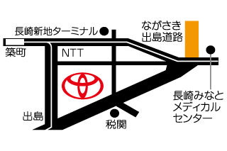 長崎トヨペット 出島店の地図