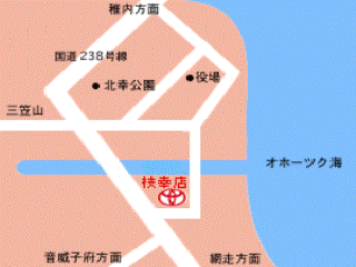 トヨタカローラ道北 枝幸店の地図