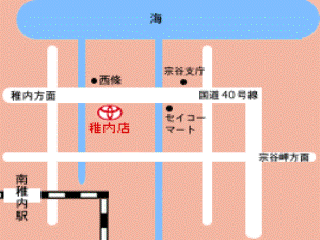 トヨタカローラ道北 稚内店の地図