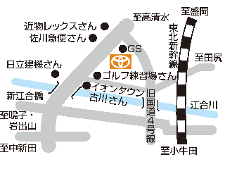 トヨタカローラ宮城 古川北店の地図