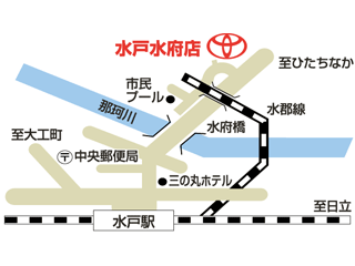 トヨタカローラ新茨城 水戸水府店の地図