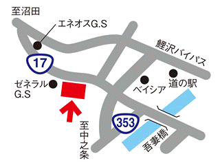 トヨタカローラ群馬 渋川子持店の地図