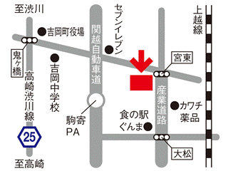 トヨタカローラ群馬 吉岡店の地図