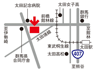 トヨタカローラ群馬 太田西本町店の地図
