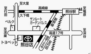 トヨタカローラ埼玉 熊谷店の地図