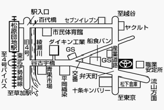 トヨタカローラ埼玉 草加店の地図