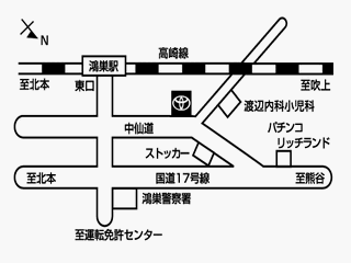 トヨタカローラ埼玉 鴻巣店の地図
