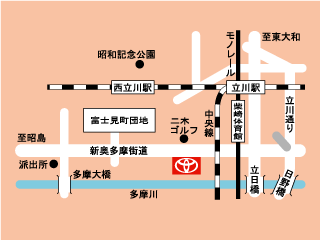 トヨタS＆D西東京 立川富士見町店の地図