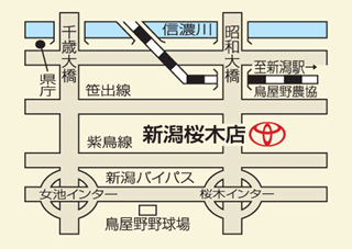 トヨタカローラ新潟 新潟桜木店の地図