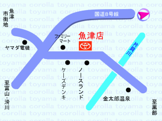 トヨタカローラ富山 魚津店の地図