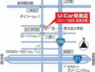 トヨタカローラ岐阜 Ｕ－Ｃａｒ岐南店の地図