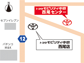 トヨタモビリティ中京 西尾センターの地図