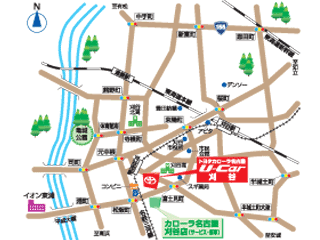 トヨタカローラ名古屋 Ｕ－Ｃａｒ刈谷の地図