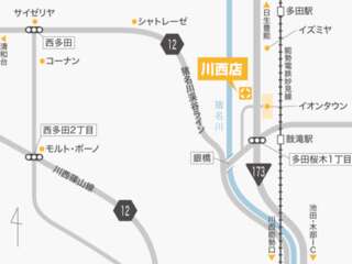 トヨタカローラ神戸 川西店の地図
