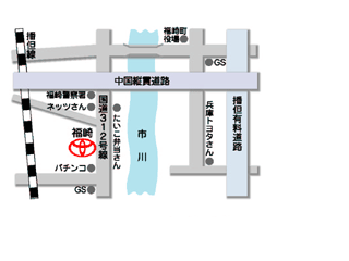 トヨタカローラ姫路 福崎店の地図