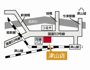 トヨタカローラ岡山 津山店の地図