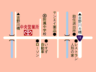 トヨタカローラ徳島 中央店の地図